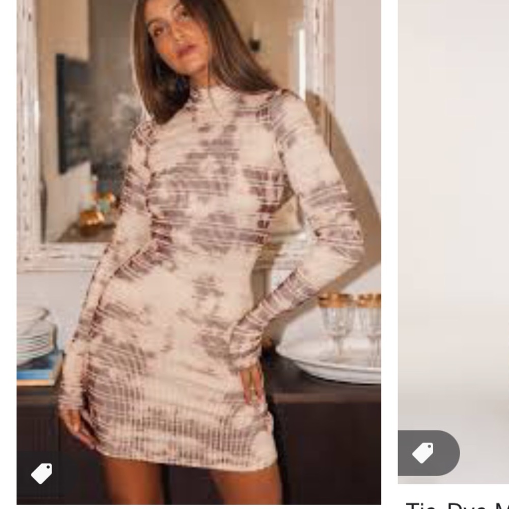 Lulus beige tie dye dress